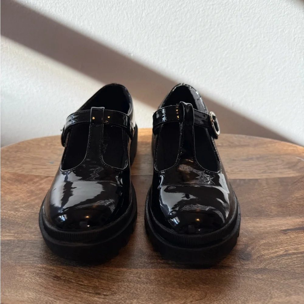 Rachel Zoe Black Patent Mary Jane with Round Buckle